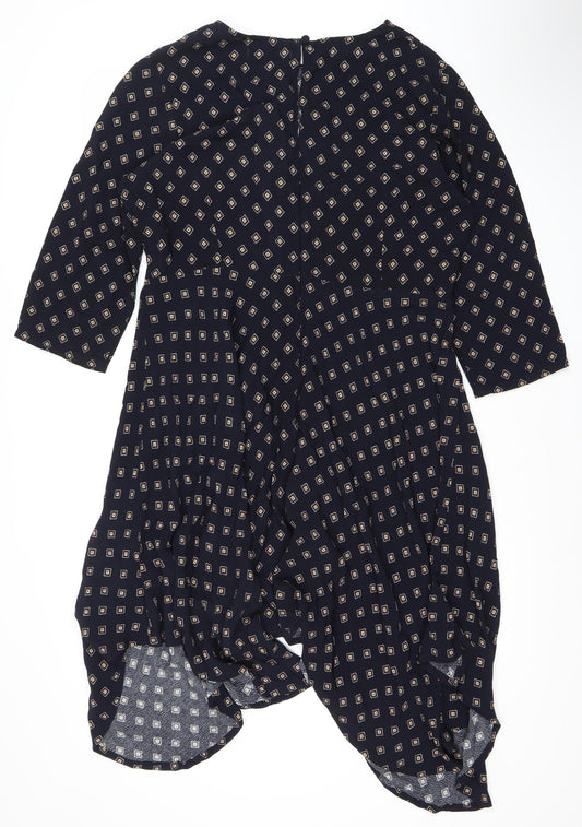 Marks and Spencer Women's Blue Geometric Dress