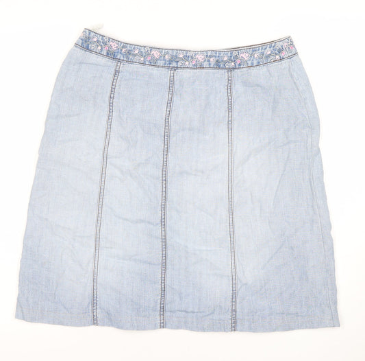 Marks and Spencer Women's Long Blue Denim Skirt Size 12