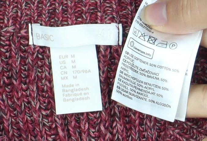Womens UK Size 10 Basic Red Pullover Jumper
