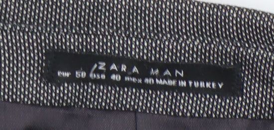 Zara Man Grey Check Blazer, Men's, Size 40, Excellent