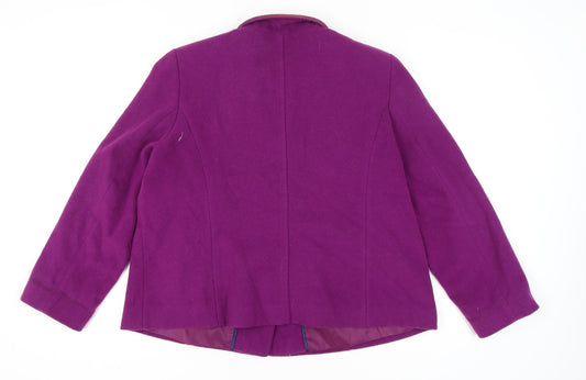 Bm Women's Purple Wool Jacket - Size 20
