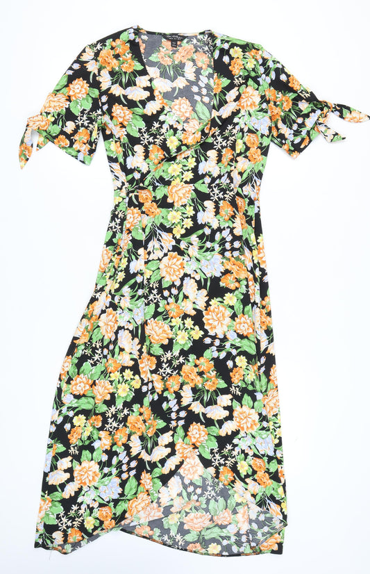 Additional front view of Miss Selfridge Women's Floral Wrap Dress, size 10