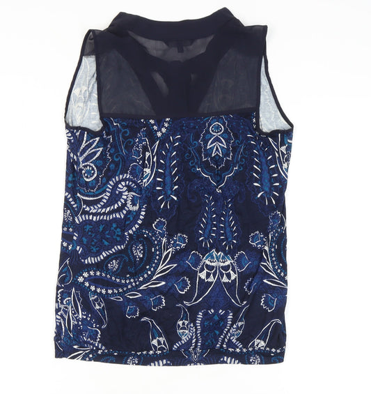 Next Women's Blue Paisley Tunic Blouse Size 10