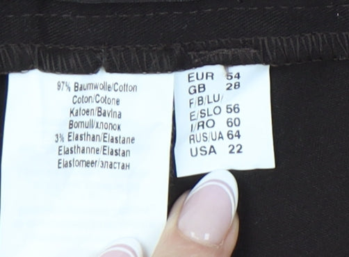 COSMA Women's Black Trousers, Size 28 - Classic Style