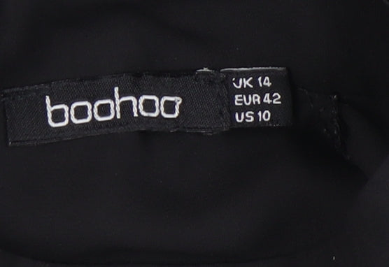 Boohoo Women's Black High Neck Top, Size 14