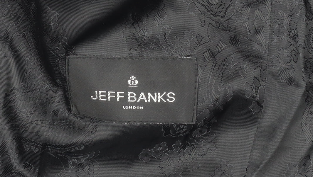 Mens UK Size 38 Jeff Banks Regular Black Suit Tuxedo