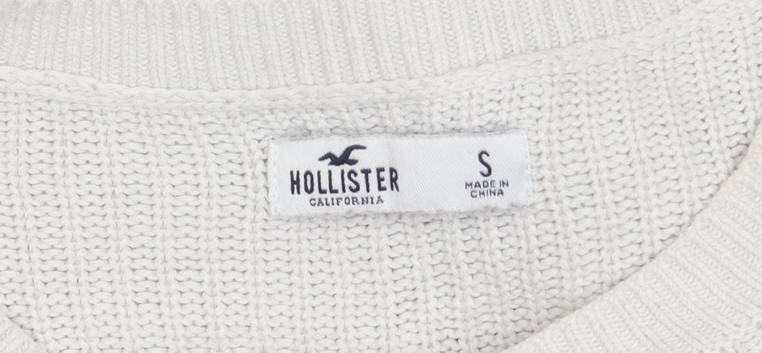 Womens UK Size S Hollister White Pullover Jumper