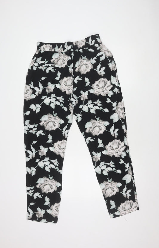 Phase Eight Womens Floral Trousers Black Size 14