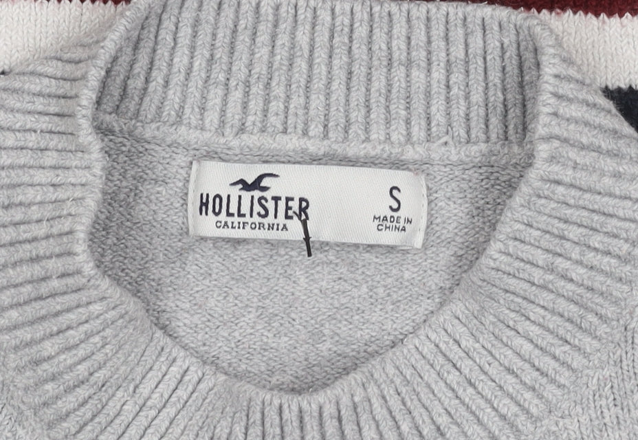 Womens UK Size S Hollister Grey Pullover Jumper