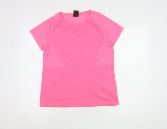 Womens UK Size M Nike Pink Gym & Training Running & Jogging Yoga T-Shirt