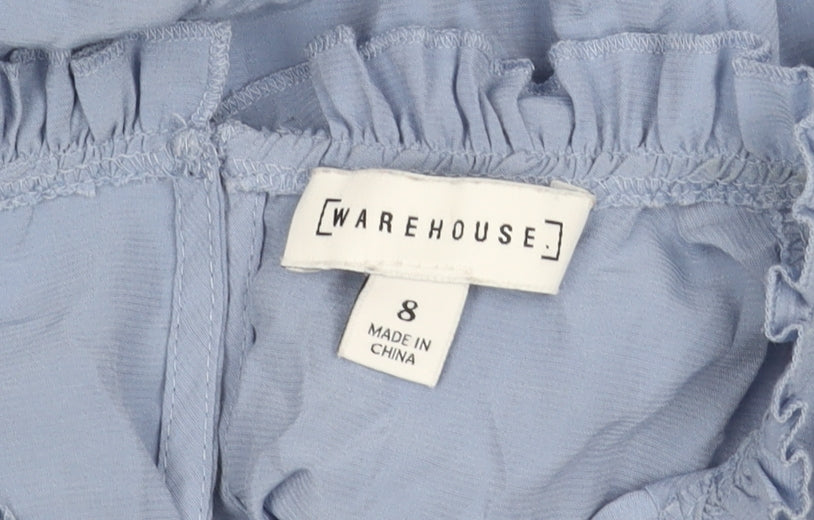Womens UK Size 6 Warehouse Blue Basic Blouse