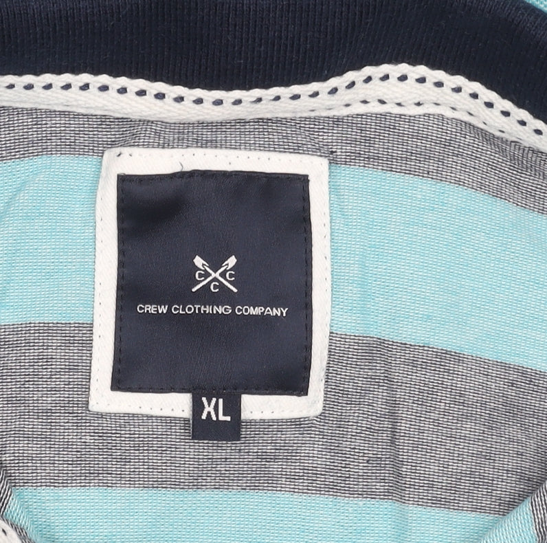 Crew Clothing Men's Blue Striped Polo Shirt XL