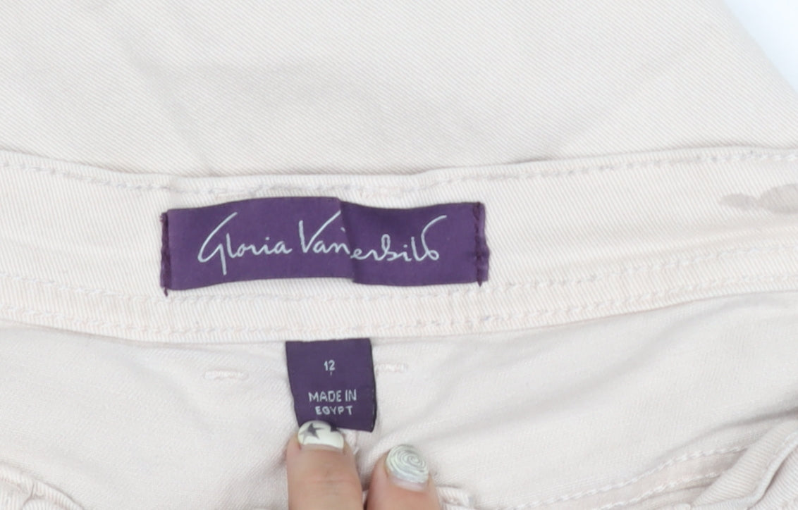 Womens UK Size 12 Gloria Vanderbilt Straight Ivory Jeans