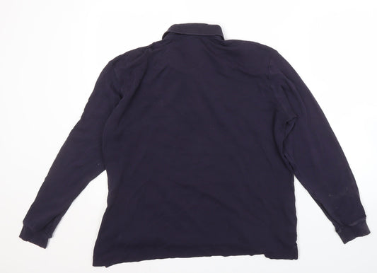 Lands' End Men's XL Long Sleeve Blue Polo