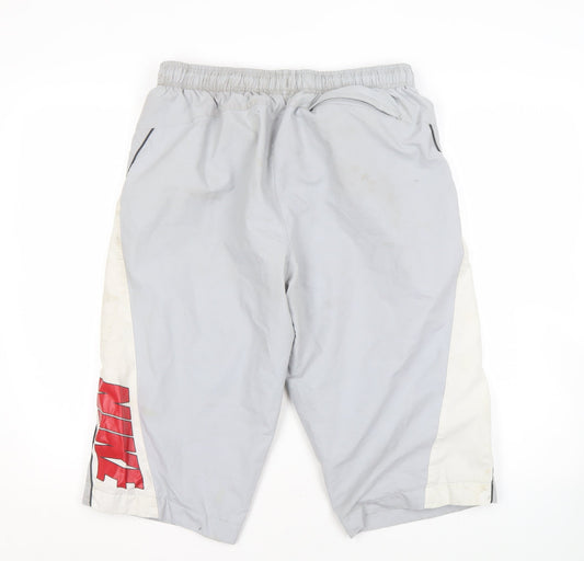 Nike Men's Grey Athletic Shorts M Elastic Waist