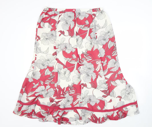 Jacques Vert Women's Multicoloured Floral Flare Skirt Size 18