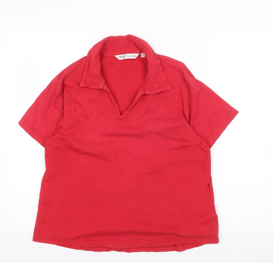 Womens UK Size M EWM Pure Classics Red Basic Polo