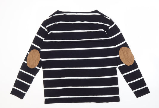 Laura Ashley Women's Blue Striped T-Shirt UK 12