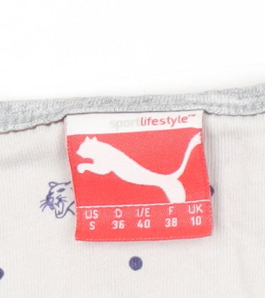 Brand and care label for Puma Women's Grey Tank Top, size 10, Activewear