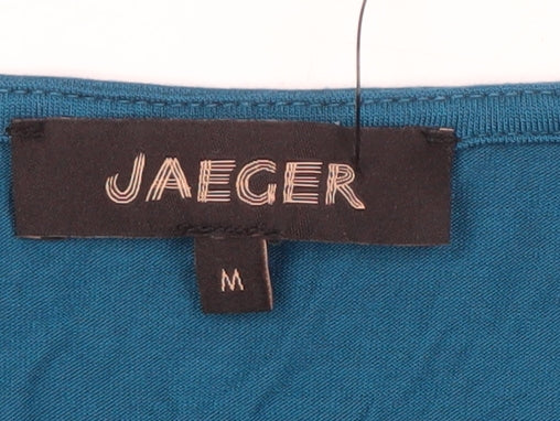 Womens UK Size M Jaeger Blue Basic T-Shirt
