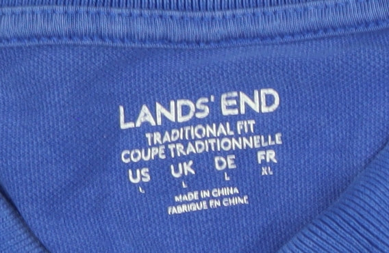 Lands' End Men's Blue XL Polo Shirt, Regular Fit