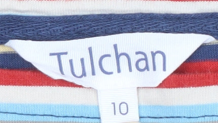 Womens UK Size 10 Tulchan Multicoloured Basic T-Shirt
