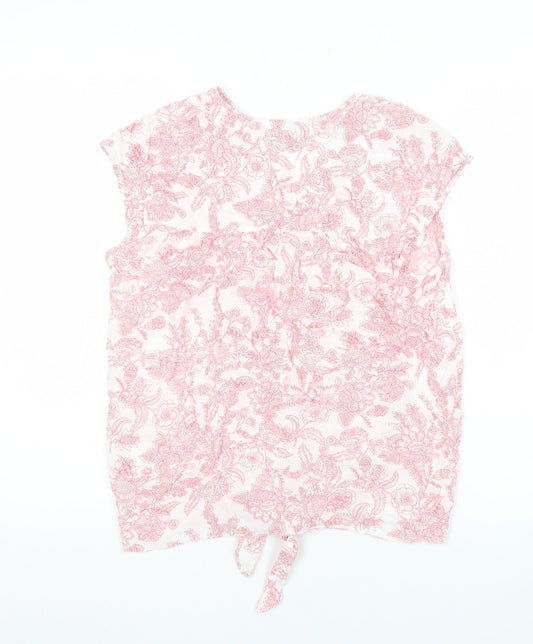 Womens UK Size 8 Phase Eight Pink Basic Blouse