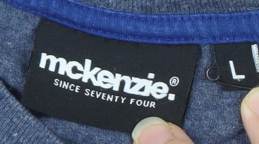 McKenzie Men's Blue Graphic Print T-Shirt L