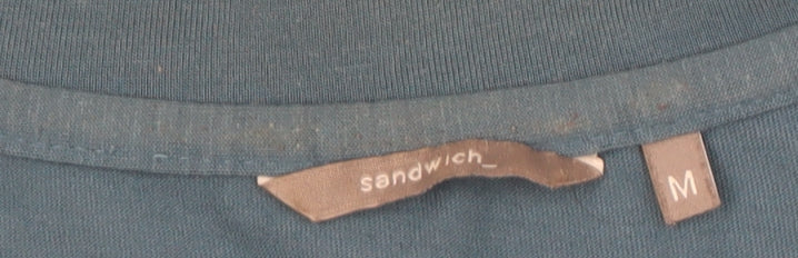 Womens UK Size M Sandwich Blue Basic Blouse