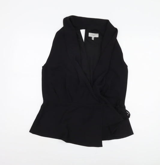 Womens UK Size 14 Coast Black Wrap Blouse