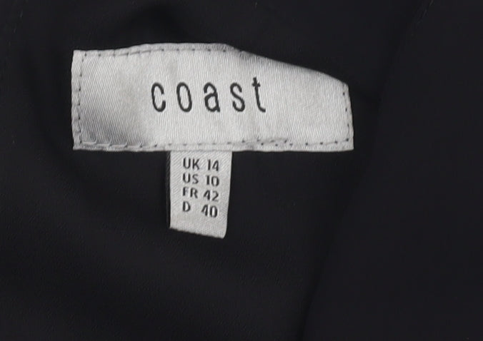 Coast Women's Black Wrap Blouse Size 14