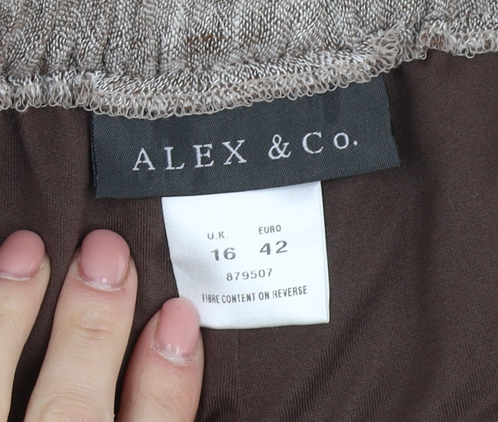 Womens UK Size 16 Alex & Co. Relaxed Fit Brown Trousers