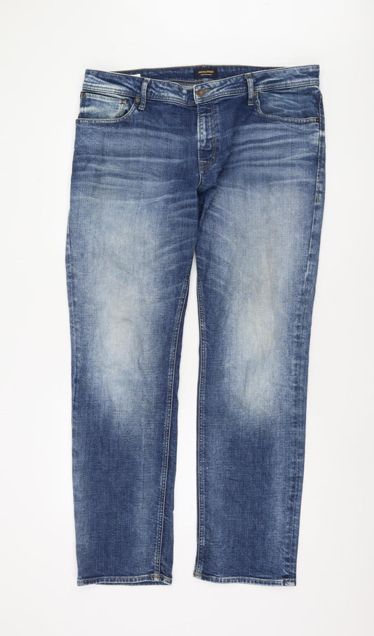 Jack & Jones Men's Blue Straight Jeans Size 38
