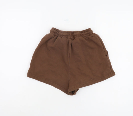 Boohoo Women's Brown Sweat Shorts - Size S