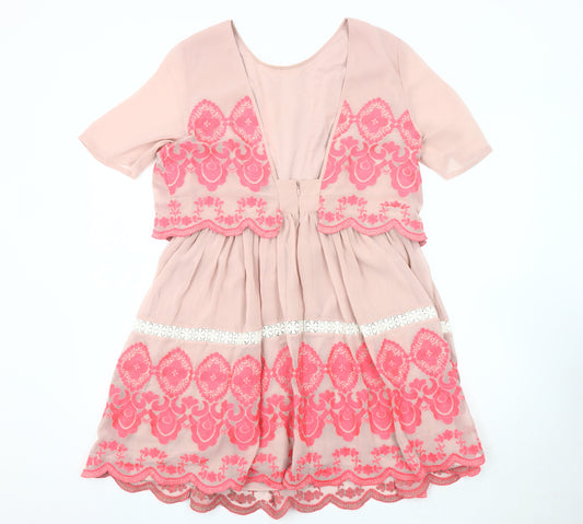 ASOS Women's Multicoloured Short Sleeve Dress, Size 14