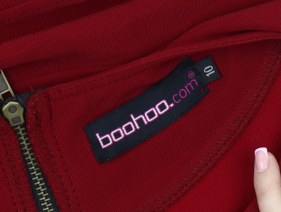 Boohoo Women's Red Bodycon Dress Size 6 Party Cocktail