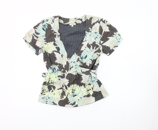 Womens UK Size XS Noa Noa Multicoloured Wrap Blouse