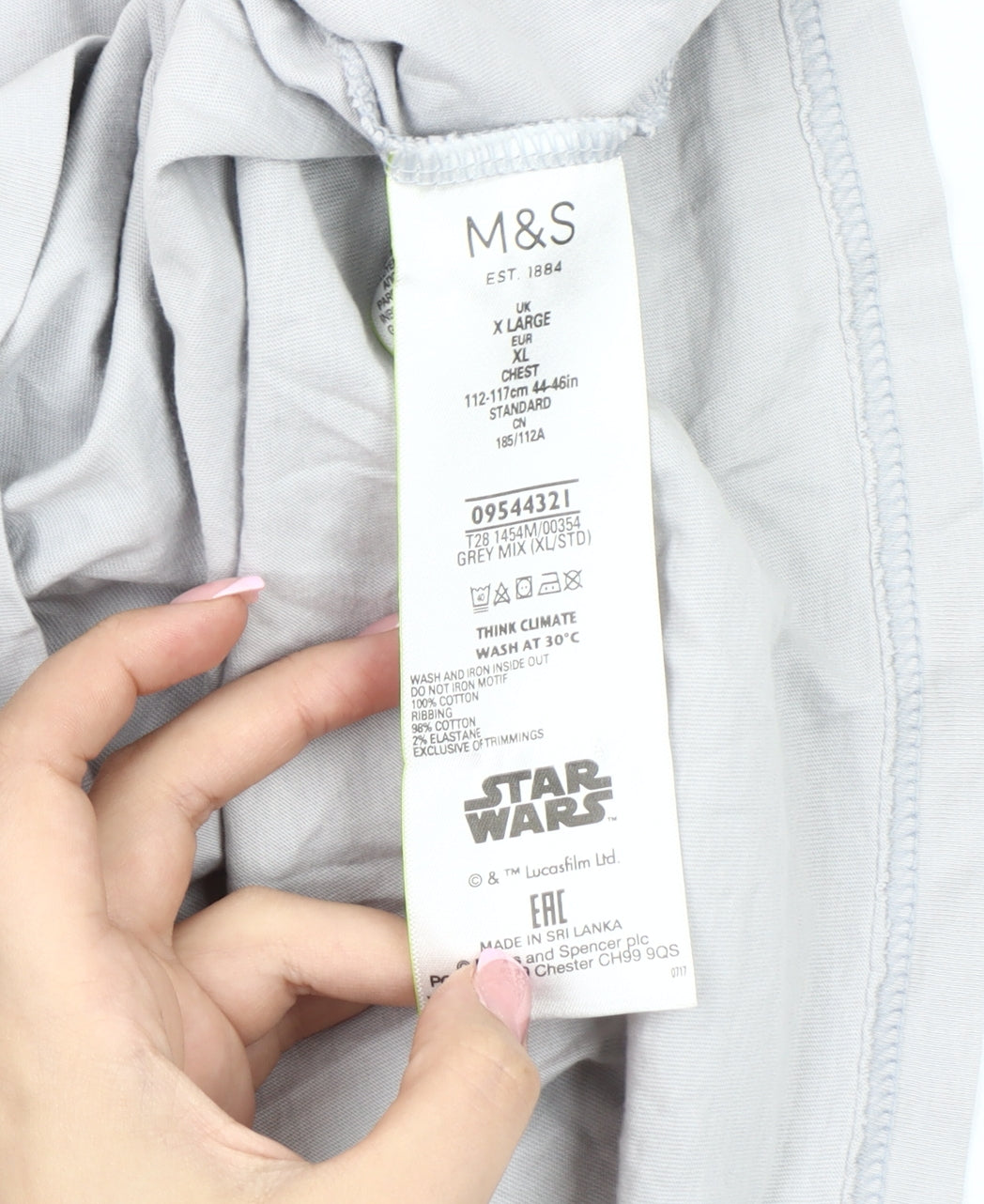 Marks and Spencer Men's XL Grey Star Wars T-Shirt
