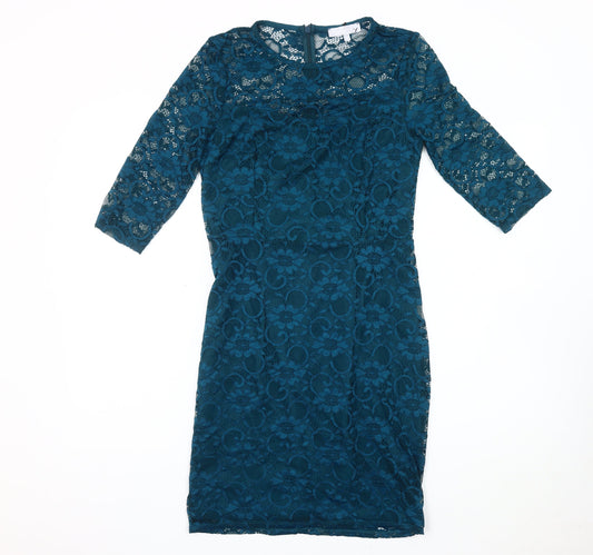 Additional front view of Red Herring Women's Blue Lace Dress, size 10