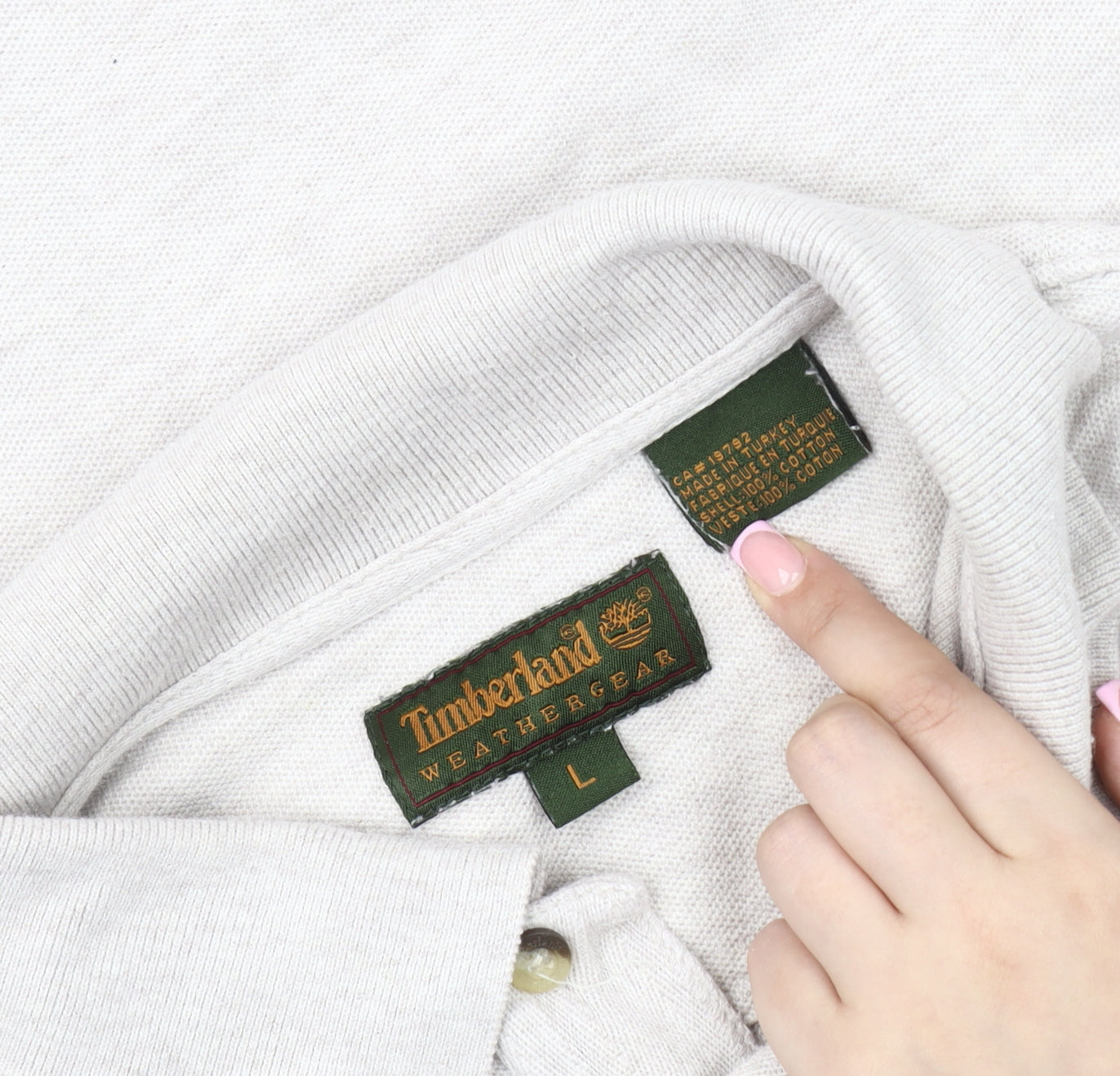 Timberland Men's Beige Polo Shirt L