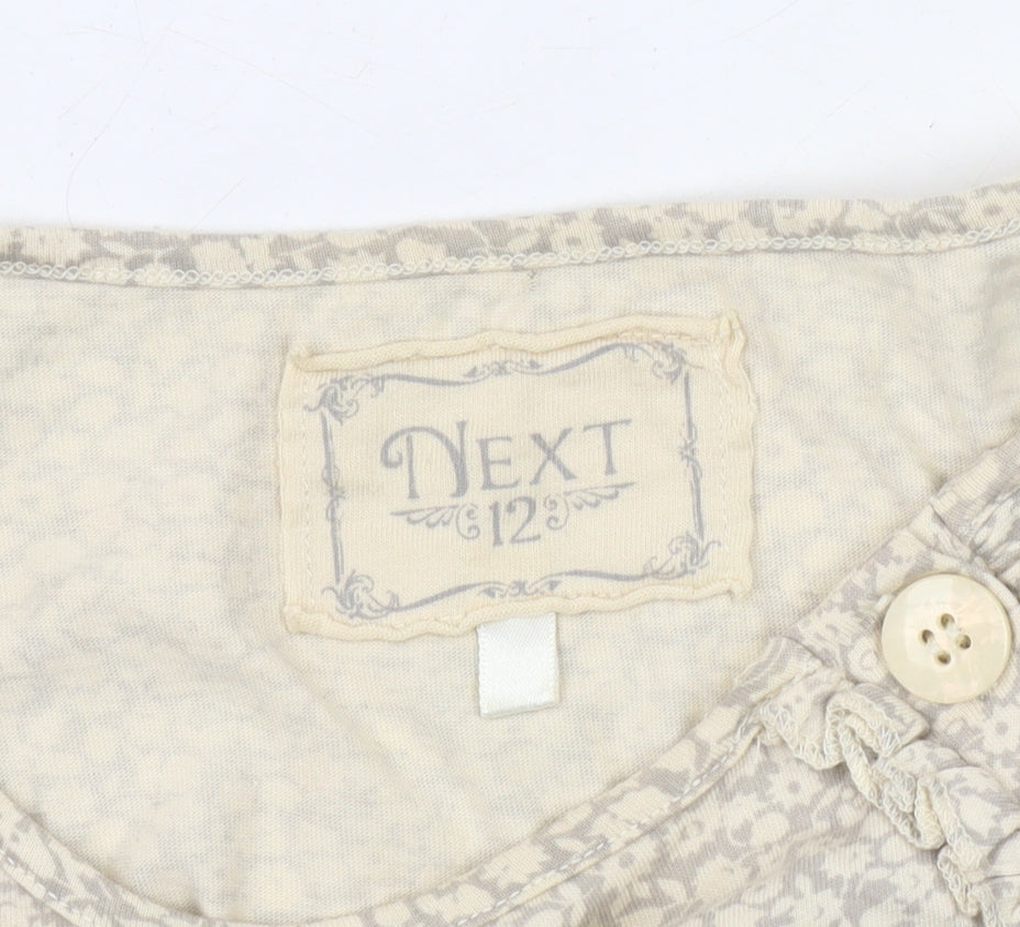 Womens UK Size 12 NEXT Ivory Basic T-Shirt