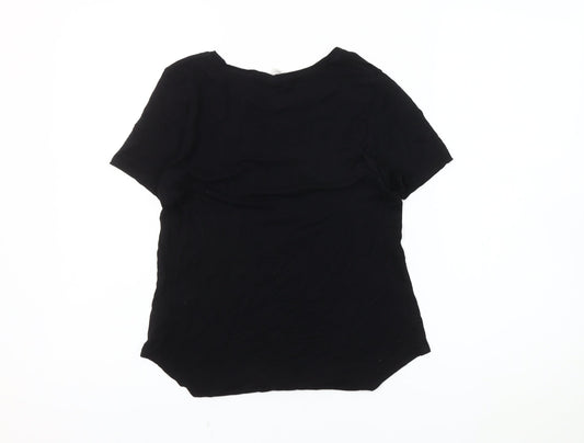 Womens UK Size XS Old Navy Black Basic T-Shirt