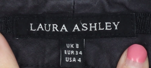 Laura Ashley Women's Black Trousers, Size 8, Straight Leg