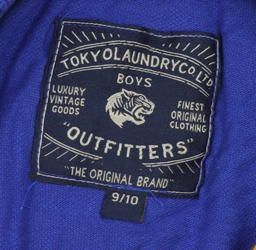 Tokyo Laundry Boys Blue Polo Shirt, Size 9-10, Casual Summer Wear