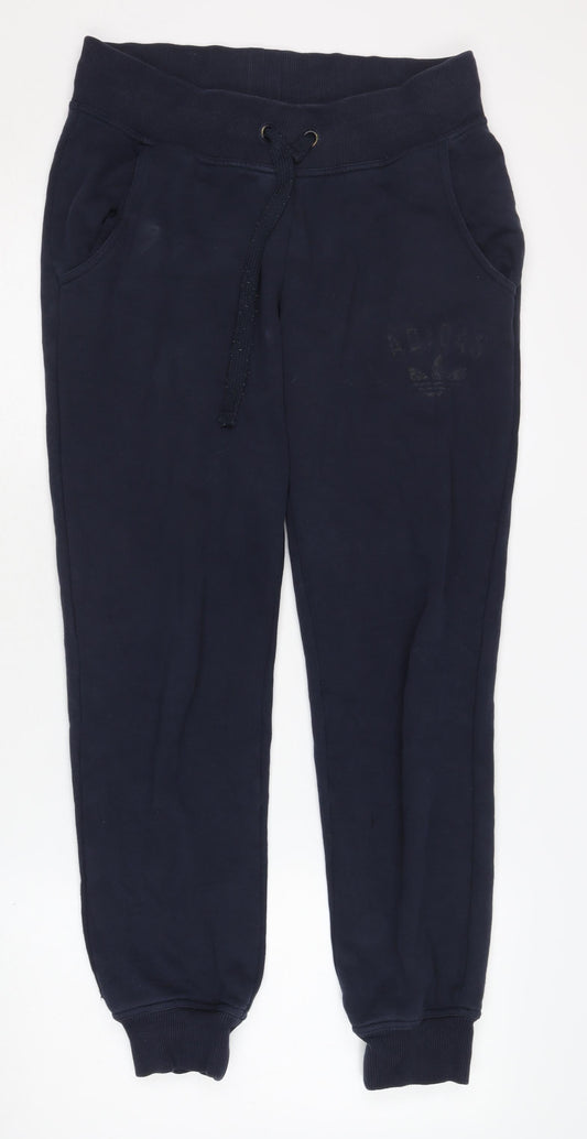 Additional front view of Adidas Women's Blue Jogger Trousers, size 10