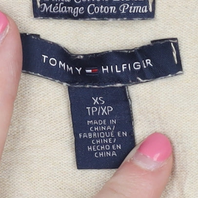 Womens UK Size XS Tommy Hilfiger Beige Pullover Jumper