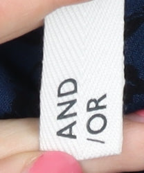 AND/OR Women's Blue Floral Long Sleeve Dress