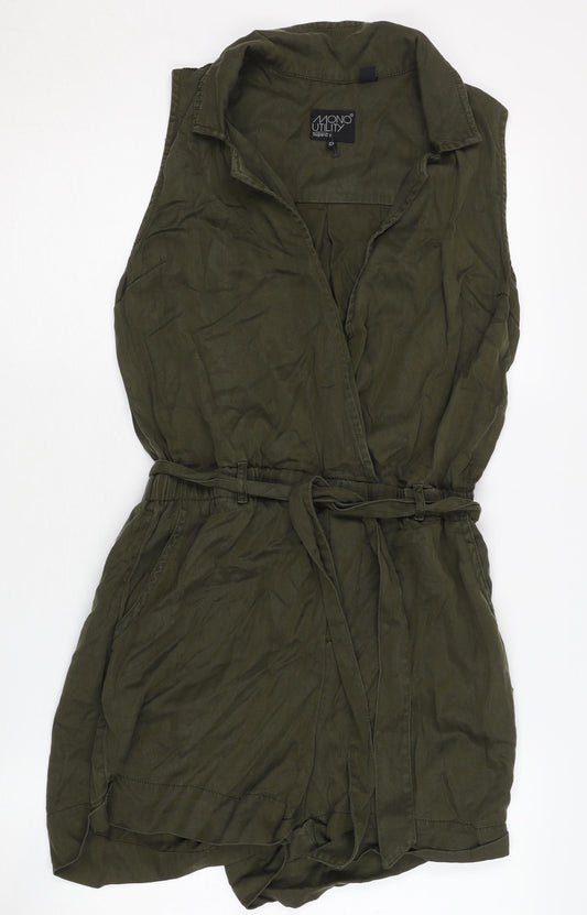 Womens UK Size S Superdry One-Piece Green Playsuit