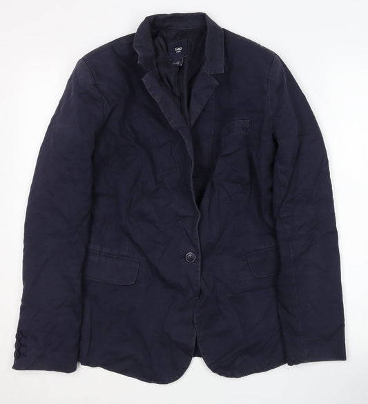 Gap Women's Blue Blazer, UK 10, Classic Fit, Notch Lapel