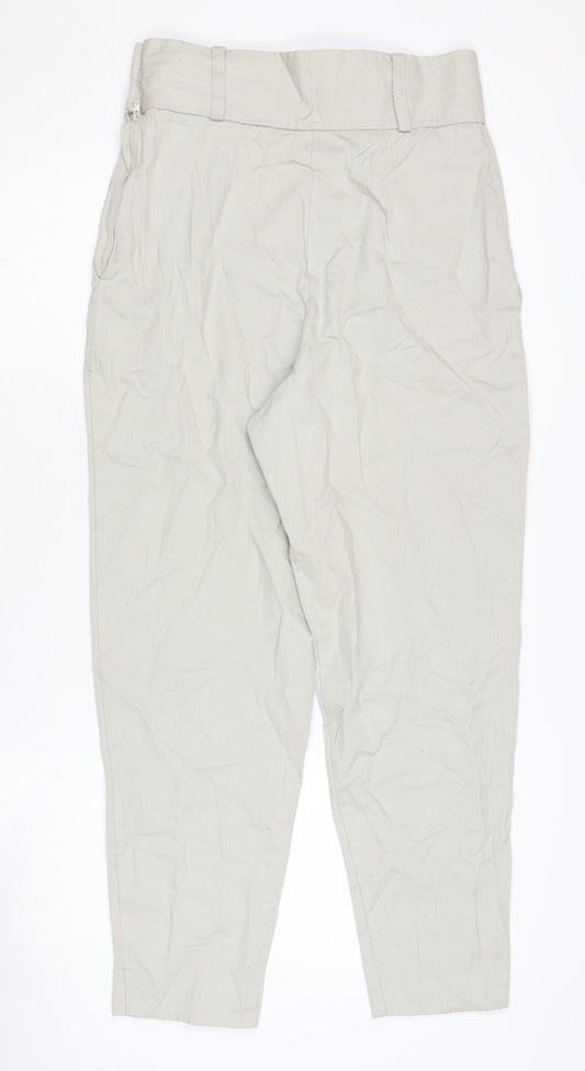 C&A Women's Vintage Beige Trousers, Size 14, Cotton